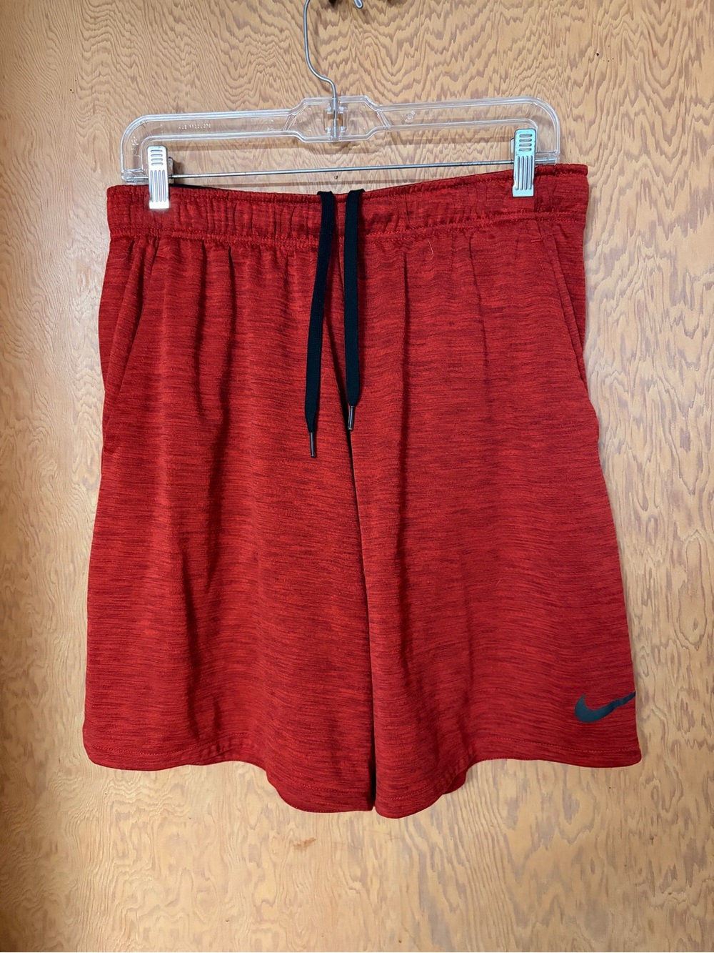 Nike Dri-fit Men’s Red Athletic Shorts with Black Drawcord